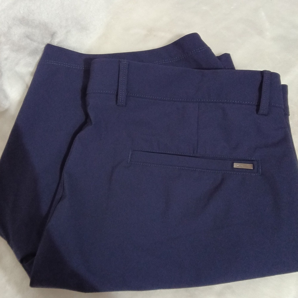 Greg Norman Mens Navy Blue Golf Shorts Size 36 Stretch Performance Flat Front